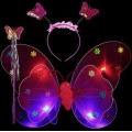 Rosa sommerfuglvinger med LED lys