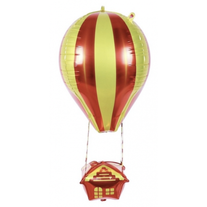 Luftballong med Kurv, Rød og Gul