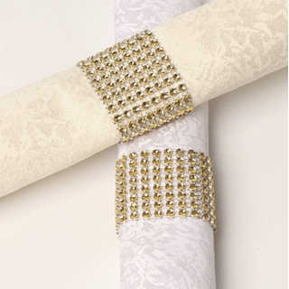Serviettringer Gull Strass, 10 stk