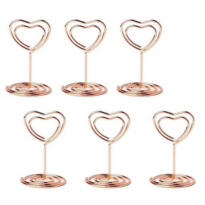 Rose Gold Bordkortholdere Hjerte