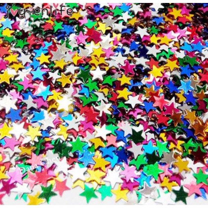 Bordkonfetti Flerfargede Stjerner