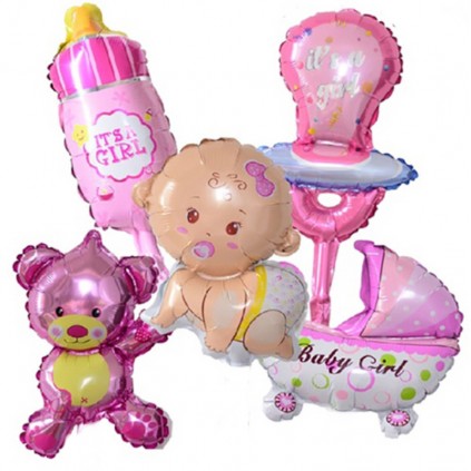 Babyshower Folieballonger 5 stk