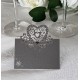 Bordkort Sølv med Hjerte