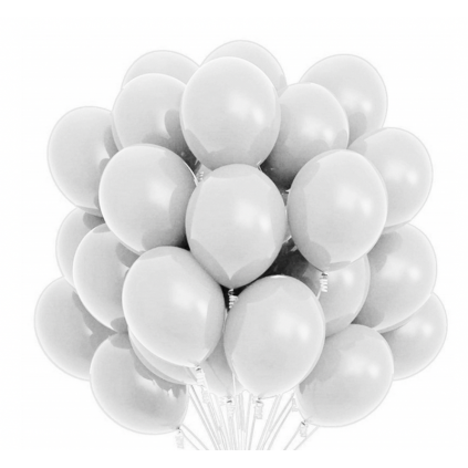 Sølv Latexballonger, 50 stk