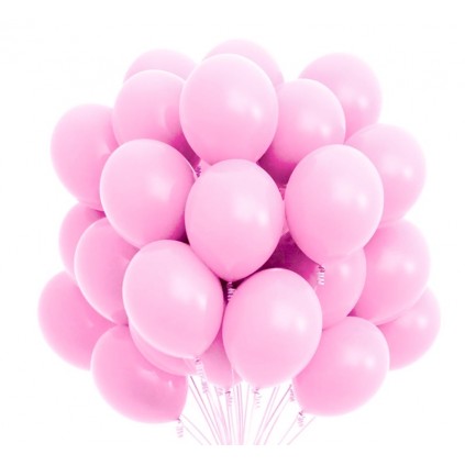 Rosa Latexballonger, 50 stk