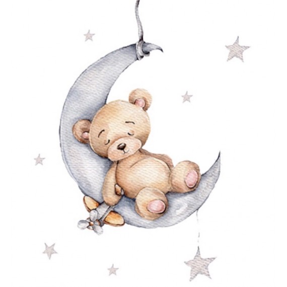 Wallsticker Sovende Teddybjørn