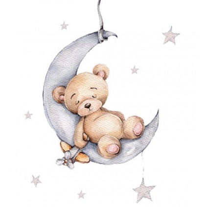 Sovende Teddybjørn Wallsticker