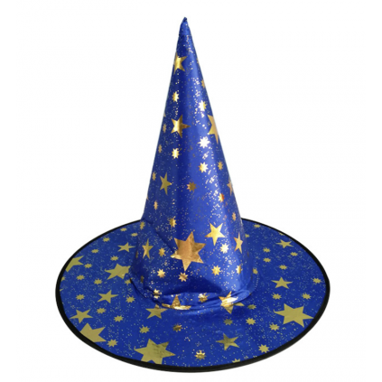 Blå Heksehatt med Stjerner