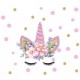 Unicorn Wallsticker Rosa & Gull