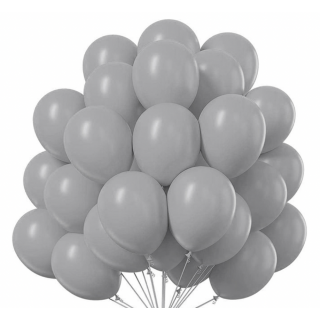 Grå Latexballonger, 50 stk