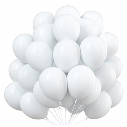 Hvite Latexballonger, 50 stk