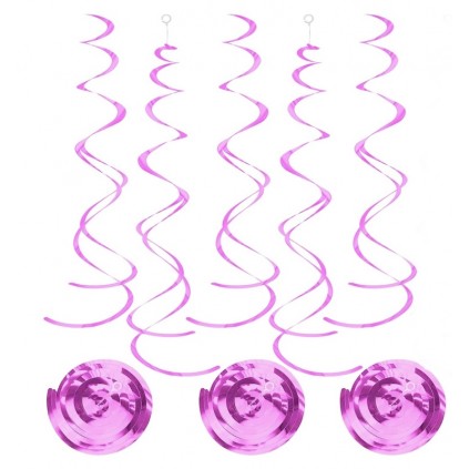 Rosa Swirls, 12 stk