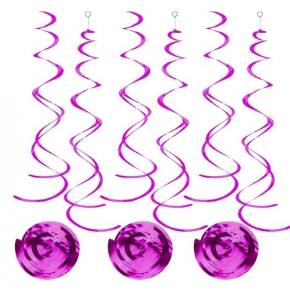 Mørkerosa Swirls, 12 stk