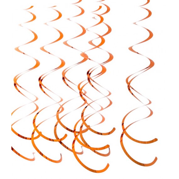 Orange Swirls, 6 stk
