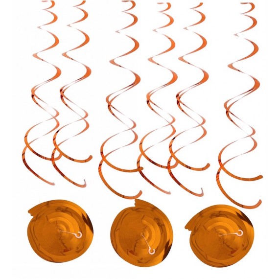 Orange Swirls, 6 stk