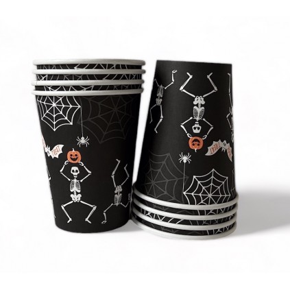Halloween Pappkopper Skjelett, 8 stk