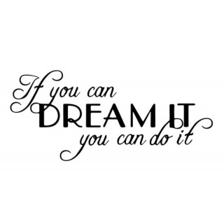 Sort Wallsticker, Dream It, 43 cm x 95 cm