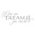 Sølv Wallsticker, Dream It, 43 cm x 95 cm