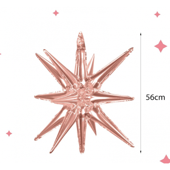 Rose Gold 3D foliestjerne