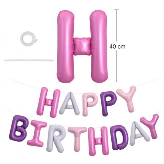 Lilla Mix Happy Birthday Folie Banner