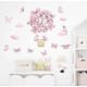 Rosa Sommerfugler Wallsticker