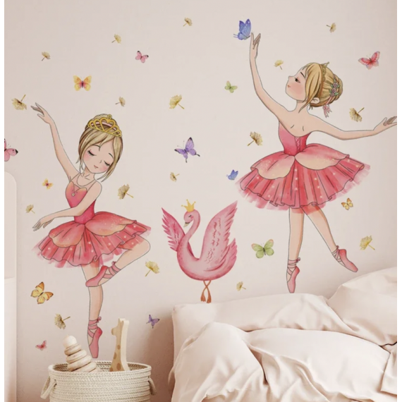 Rosa Ballerina Wallsticker