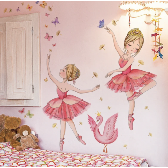 Rosa Ballerina Wallsticker