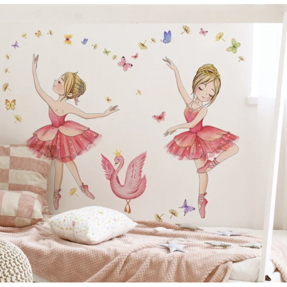 Rosa Ballerina Wallsticker