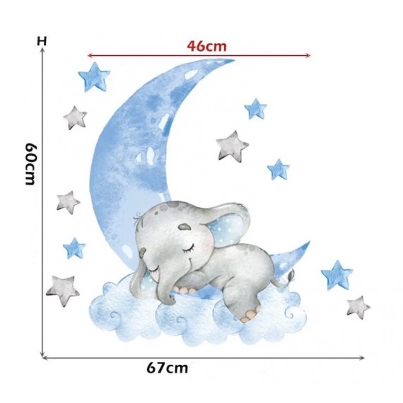 Sovende liten Elefant Wallsticker