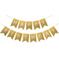 Glitter Happy Birthday Banner, Gull