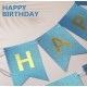 Glitter Happy Birthday Banner, Turkis