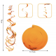 Orange Swirls, 6 stk