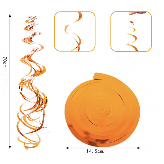 Orange Swirls, 6 stk