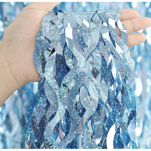 Blå Glittergardin