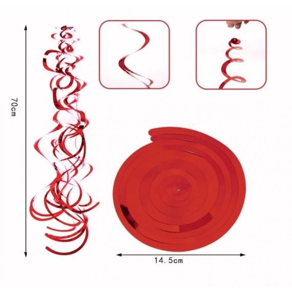 Røde Swirls, 6 stk