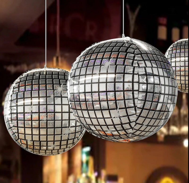 Sølv Discokule Folieballong