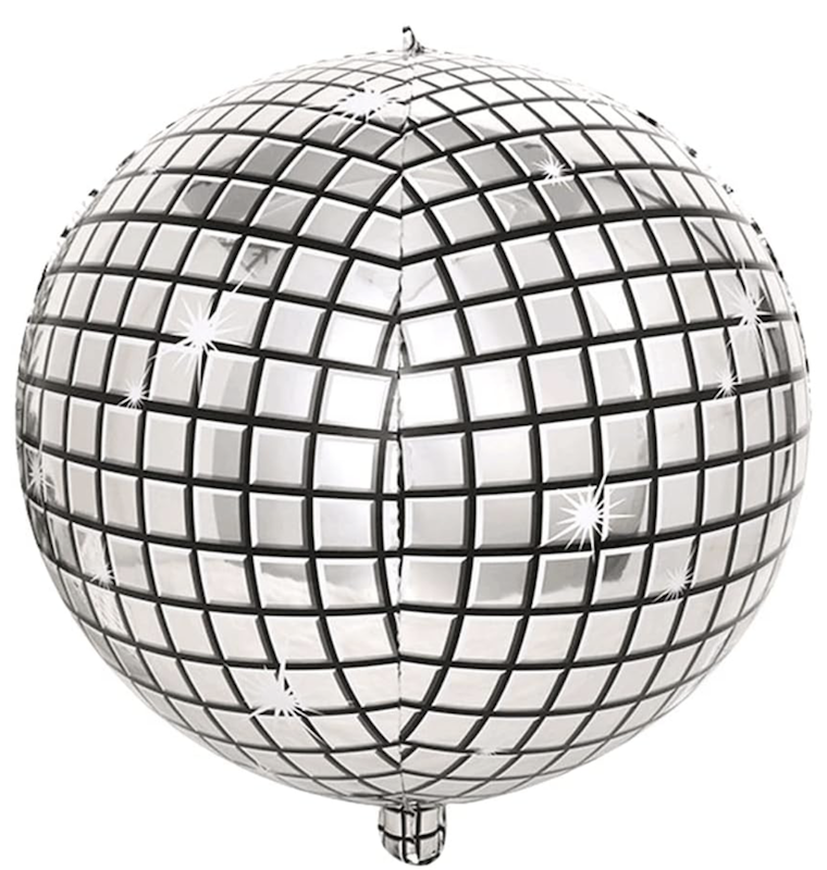 Sølv Discokule Folieballong