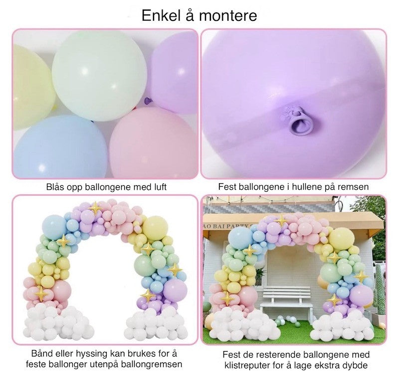 Pastell Regnbue Ballongbue