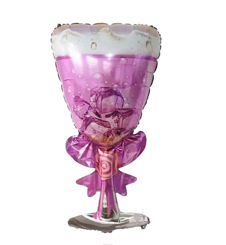 Rosa Festglass Folieballong