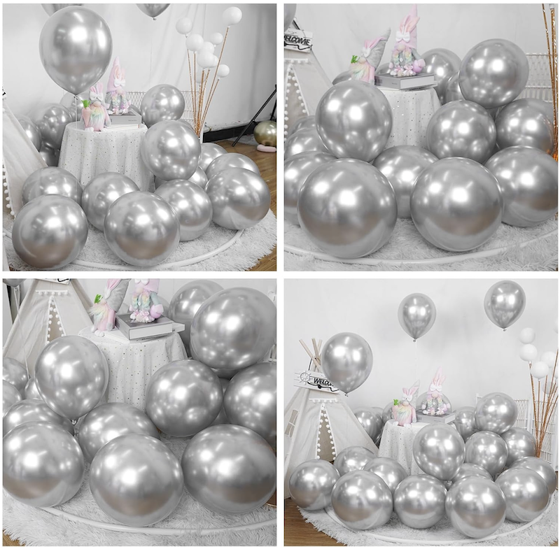 Sølv Metallic Ballonger, 20 stk