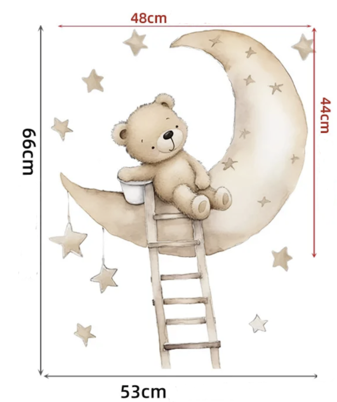 Drømmende Teddy Wallsticker
