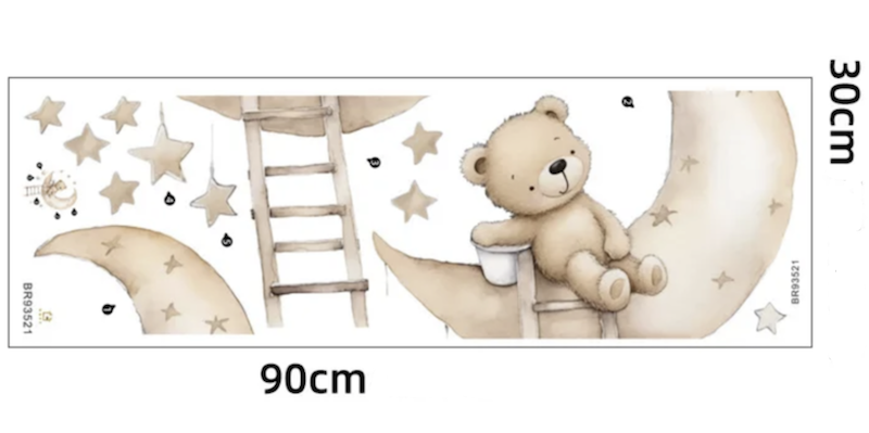 Drømmende Teddy Wallsticker