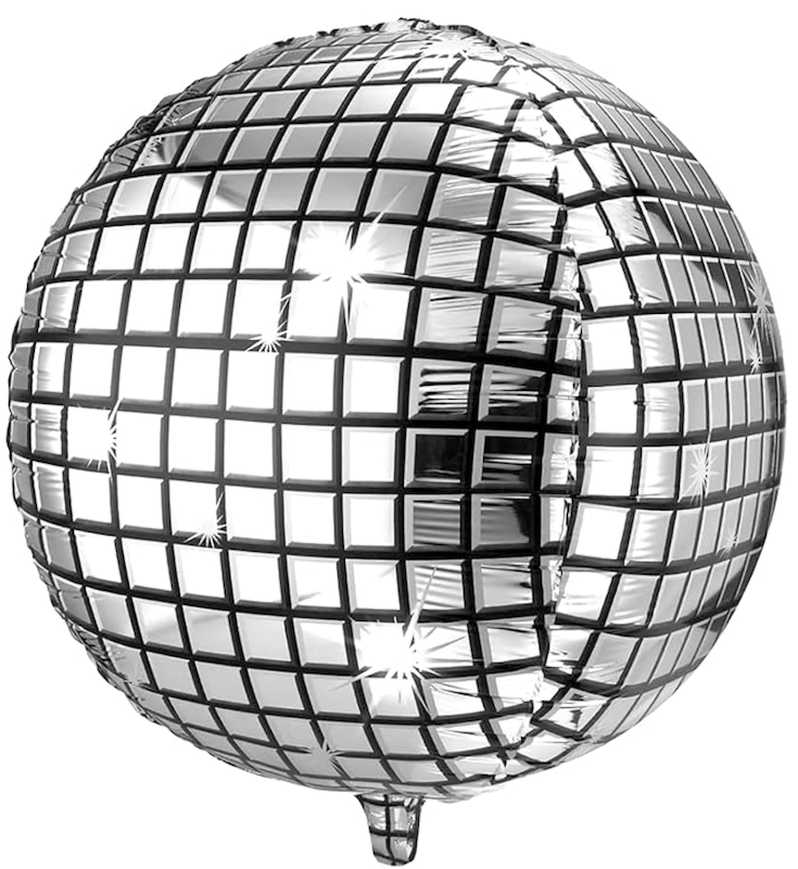 Sølv Discokule Folieballong