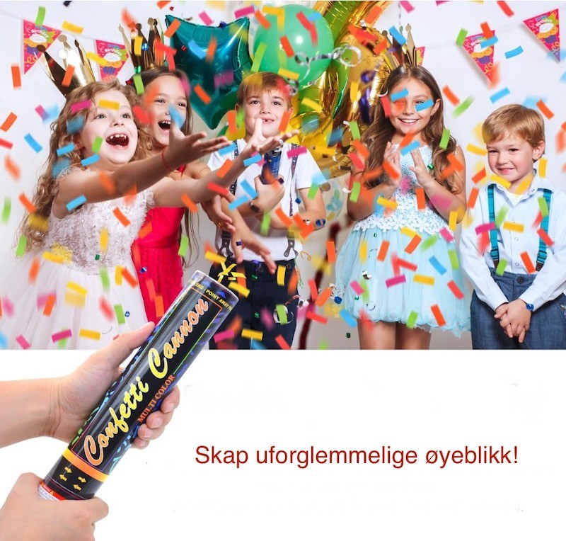 Konfettikanon Fargedryss, 2 stk