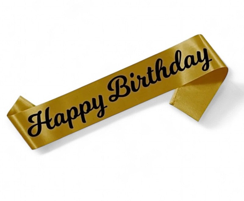 Gull og Sort Happy Birthday Ordensbånd