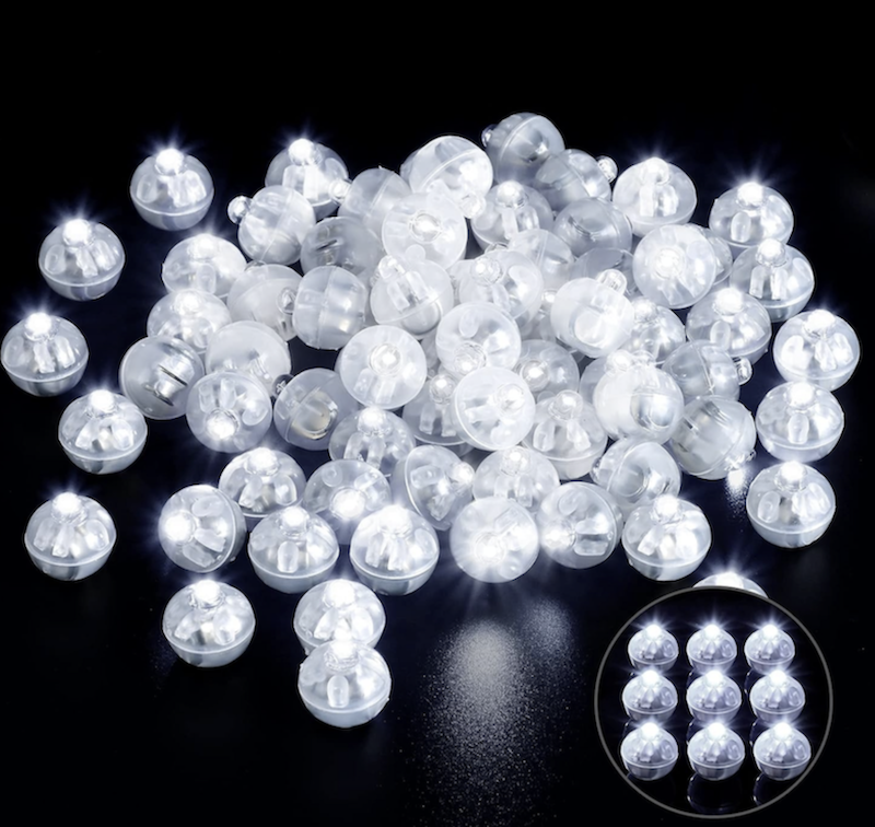 Hvite LED kuler, 10 stk