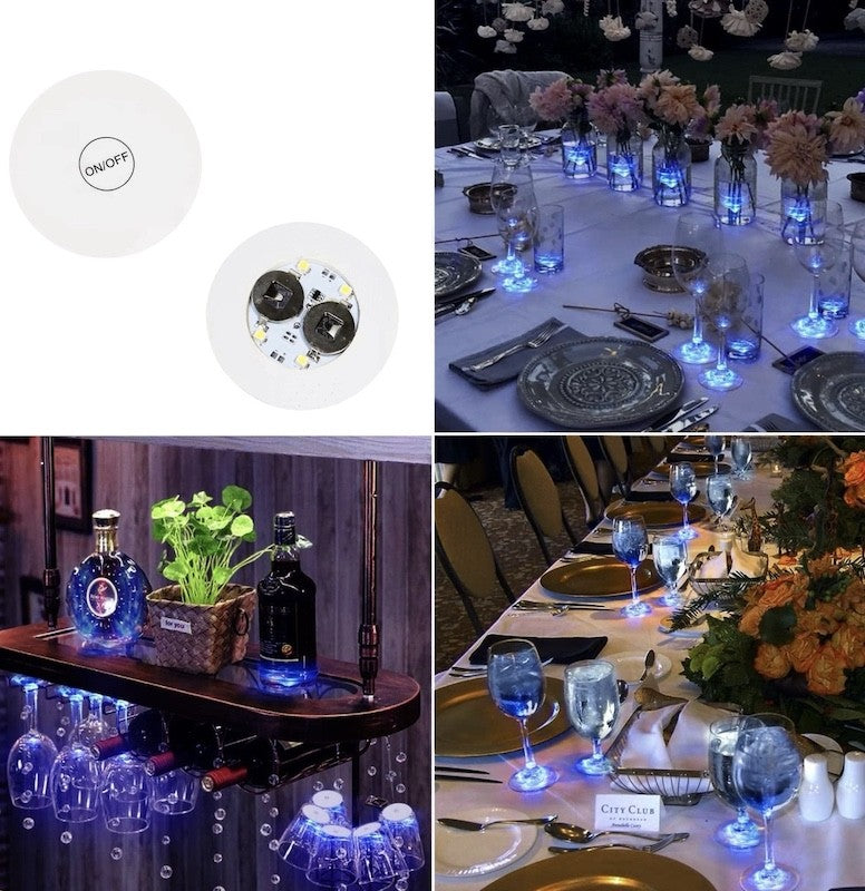 Blå LED lys til flasker og glass