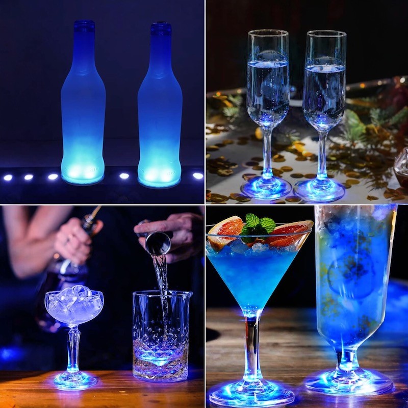 Blå LED lys til flasker og glass