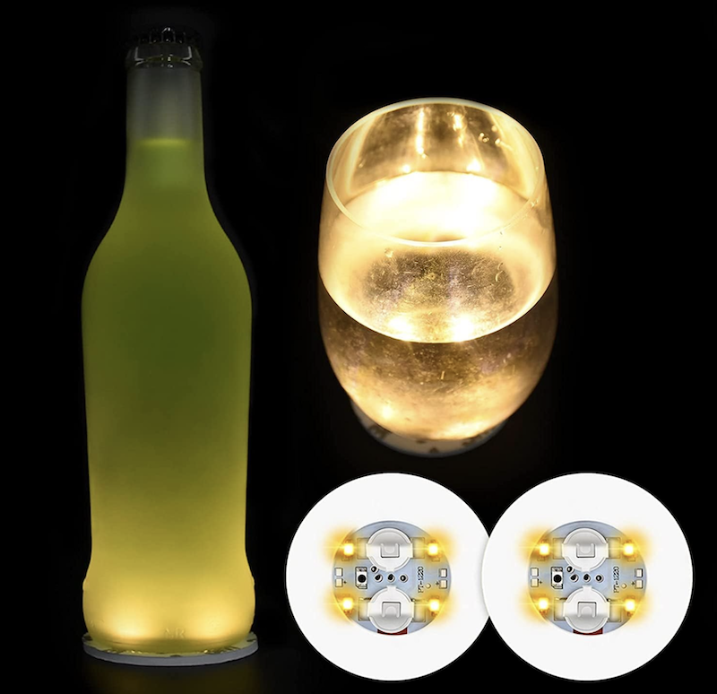 Varmhvite LED lys til flasker og glass