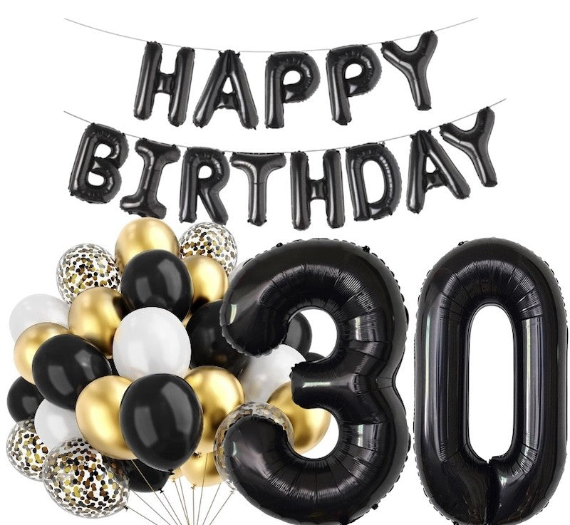 Sort Bursdagspakke, 30 år